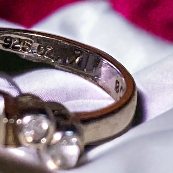 CZ Sterling Silver Antique Georgian Style Ring sz 6 - Picture 9 of 11